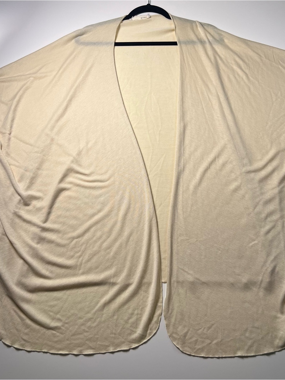 a'reve Creme Draped Boho Cardigan Short Dolman Sleeve Open-Front- Womens Sz L